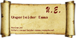 Ungerleider Emma névjegykártya